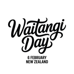 Naklejka premium A graphic design celebrating Waitangi Day on February 6th in New Zealand
