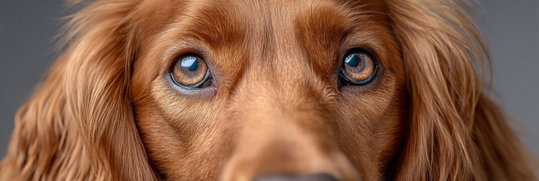 Close-Up Portrait of a Charming Golden Retriever with Captivating Eyes Against a Soft Background