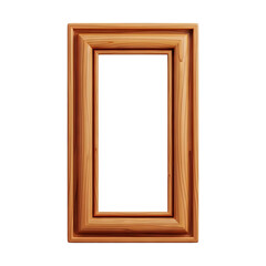 Layered wooden picture frame with deep border on transparent background, dimensional display for portrait photography