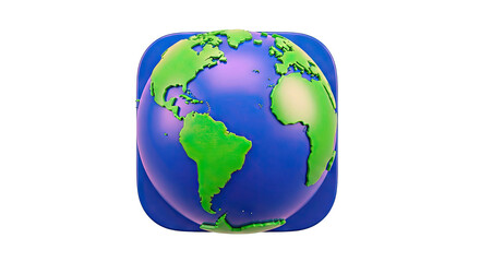 Stylized 3D Globe Icon