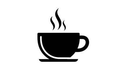 Obraz premium Black coffee cup icon on white background