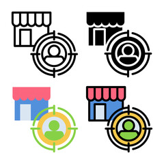 Fototapeta premium Target market Icon set collection � Complete icon pack collection for Business Opportunities theme needs