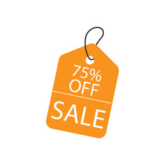 Simple orange hanging tag - 75% off big sale promotion