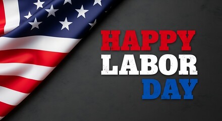 Fototapeta premium Happy labor day celebration with american flag