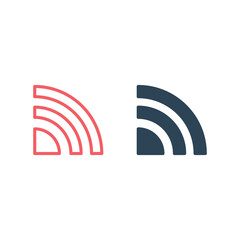 Signal icons set flat vector template.