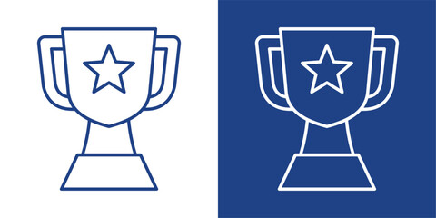 Fototapeta premium Reward Blue And White Icon Style Collection