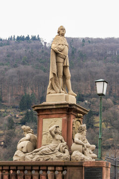 Karl Theodor Monument (Karl-Theodor-Denkmal) located on the Old Bridge in Heidelberg, Germany