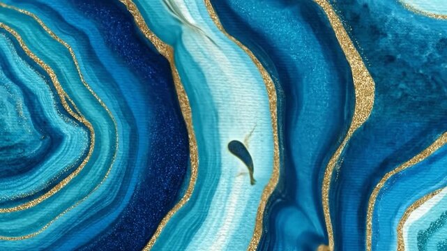 Abstract swirling blue and gold texture for backgrounds and design elements