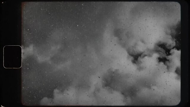 explosion cloud dust particles black and white film effect