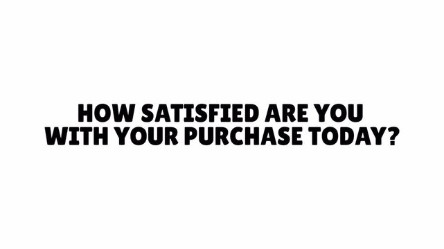 how satisfied are you with your purchase question animation customer feedback survey.