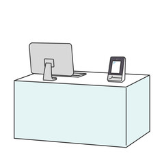 クリニックの受付カウンターのイメージイラスト