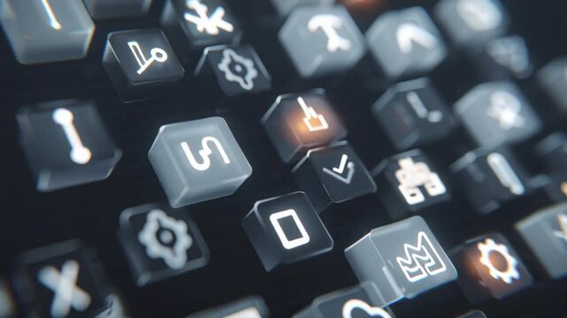 Close-up of a keyboard with various function keys and symbols.