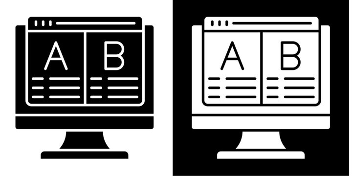 A/B Testing Icon Set White Glyph Style Collection
