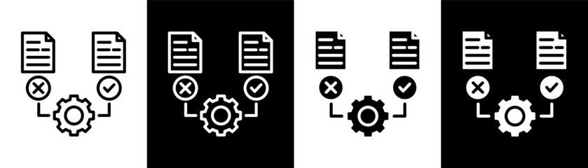 Feasibility white icon set design