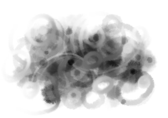 黒墨の煙のような背景水彩テクスチャ素材