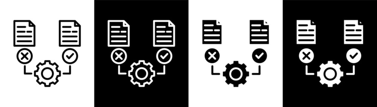 Feasibility white icon set design