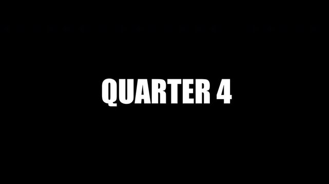 quarter one to quarter four business timeline text animation corporate financial quarter progress transition, quarter 1 to 4 animation.