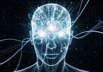 Abstract Digital Mind Under Data and Information Pressure