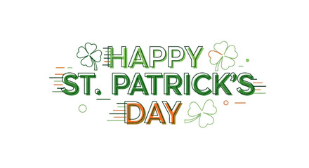 Fototapeta premium St Patricks Day Greeting with Shamrocks.