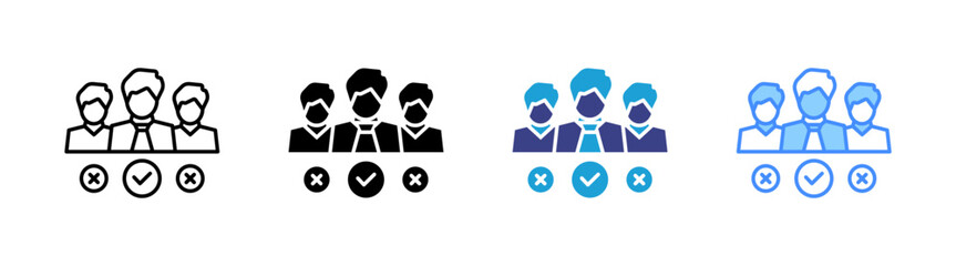 Candidates  icon set multiple style collection