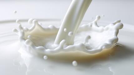 Gentle Pour of Liquid Creating Swirling Patterns in Topaz Color with Water Splash Effects