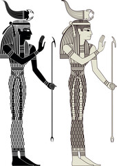 Serket.Egyptian ancient symbol. Isolated figure of ancient egypt god.