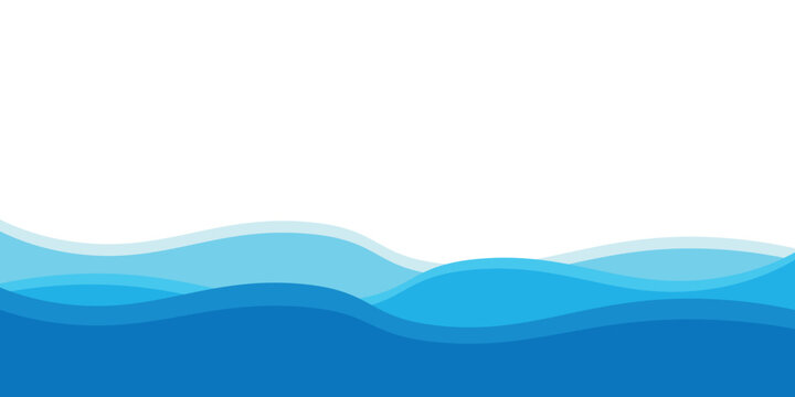 Abstract vectorized background with waves in shades of blue.