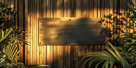 Stylish outdoor wall decor featuring a black metal design.