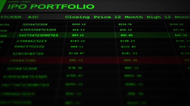 Digital IPO or Initial Price Offering Generic List Normal Version