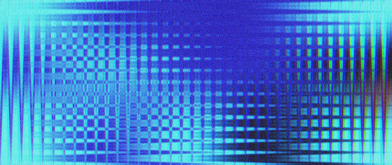 Fototapeta premium Abstract Procedural Sawtooth Wave Pattern in Night Blue #020817 and Electric Cyan #00EEFF with High ISO Noise and Chromatic Aberration