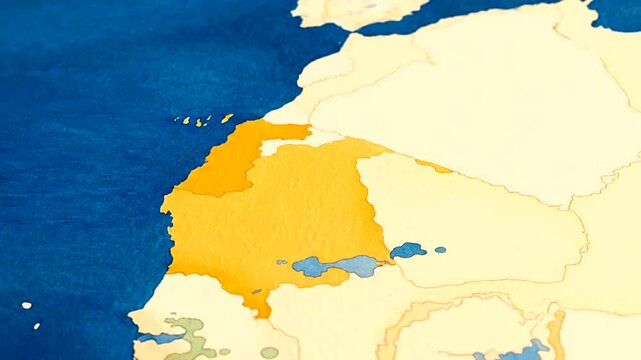 Morocco North West African Country Map.