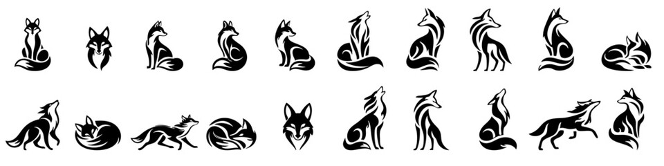Collection of Stylized Fox Illustrations