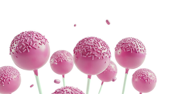 Pink Cake Pops with Sprinkles