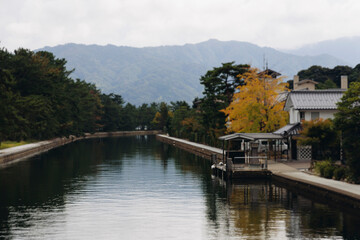 Amanohashidate, Miyazu, Japan, Kyoto Prefecture, landscape view, with Miyazu Bay, Tango Amanohashidate Oeyama Quasi-National Park, sandbar and beach during fall season, one day trip from Kyoto