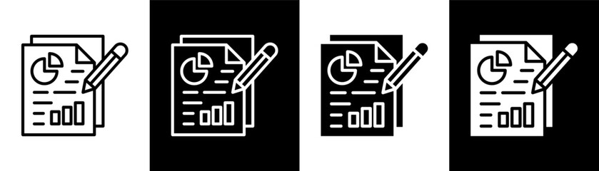 report white icon set design