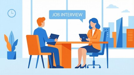 Fototapeta premium Professional Job Interview or Business Meeting in an Office Setting