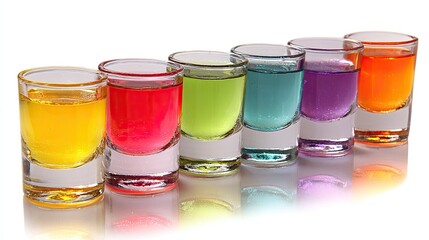Colorful shot glasses in a row (1)