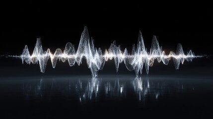 Abstract sound wave graphic with reflection