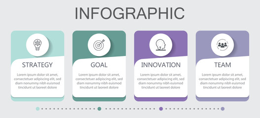 Fototapeta premium Presentation business infographic template, Infographic label design template with icons and 4 options or steps. Vector business template for presentation,
