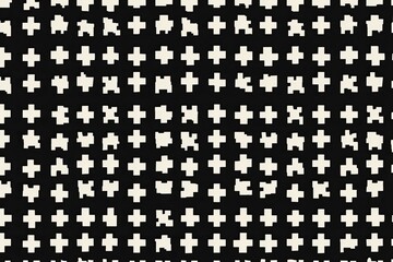 Abstract black and white plus sign pattern