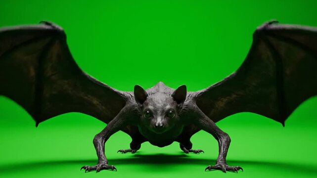 Nipah Virus Outbreak in India Animation Depicting Zoonotic Spread from Bats on Green Screen Global Health and Pandemic
