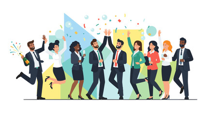 Obraz premium Diverse Business Professionals Celebrating Success Together.
