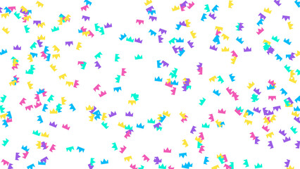 Obraz premium Colorful Abstract Shape Confetti Floating on White Background
