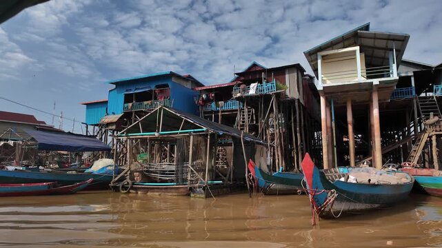 Cruising past the floating village of Kampong Phluk near Siem Reap in Cambodia.