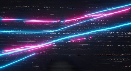 Obraz premium abstract neon lines, futuristic digital background