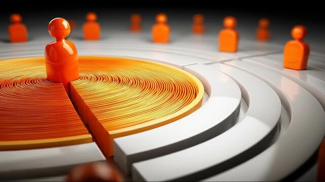 Orange object placed on a white surface in a minimalistic design representing a corporate empathy indicator concept.