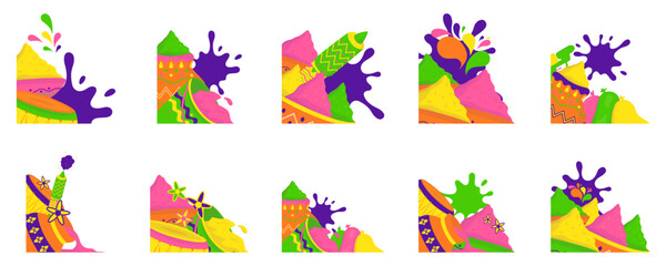 Holi Festival Vector Elements