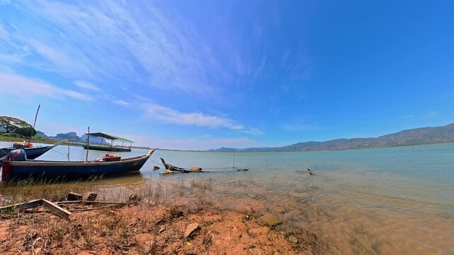 Boat close up on Timah Tasoh Lake in Perlis Malaysia