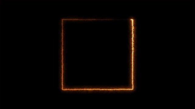 Fire square outline animation loop motion