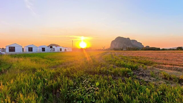 Beautiful golden hour scenery near Bukit Keteri in Perlis Malaysia